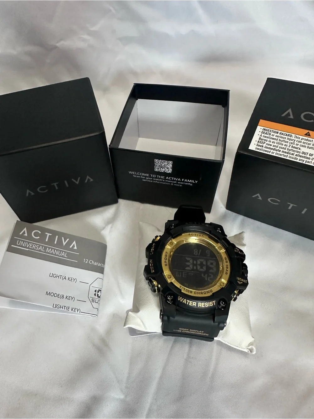 Activa X Invicta NWT Sync Men's 50mm Black Gold Digital Sport Watch ACW8046-003